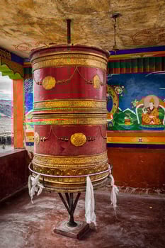Tibetan Buddhist prayer wheel, Ladakh photo