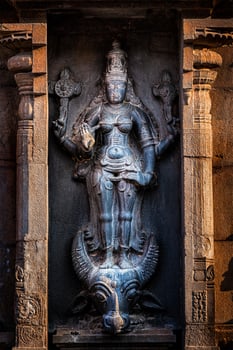 Hindu goddess Durga Mahisaurmardini image photo