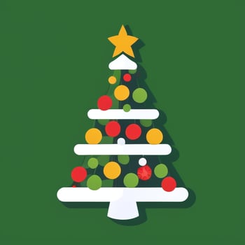 AI generated Christmas Tree Clip Art Icon Sticker Decoration Simple Background photo