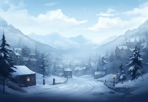 AI generated Snow background and tree winter with copy space scene background photo