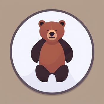 AI generated Bear Clip Art Icon Sticker Decoration Simple Background photo
