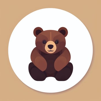 AI generated Bear Clip Art Icon Sticker Decoration Simple Background photo