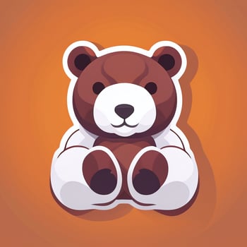 AI generated Bear Clip Art Icon Sticker Decoration Simple Background photo