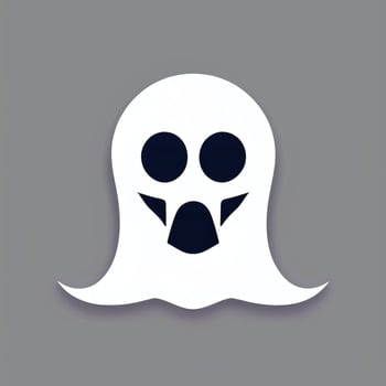 AI generated Ghost Avatar Icon Clip Art Sticker Decoration Simple Background photo