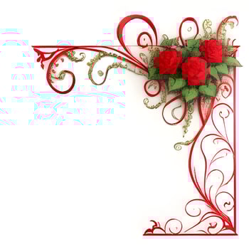 AI generated Valentine border frame ai generative photo