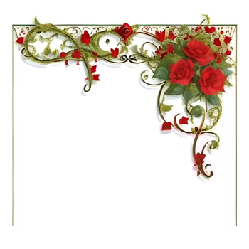 AI generated Valentine border frame ai generative photo
