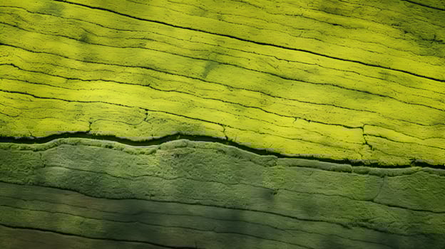 AI generated Tea plantation landscape, top view texture photo