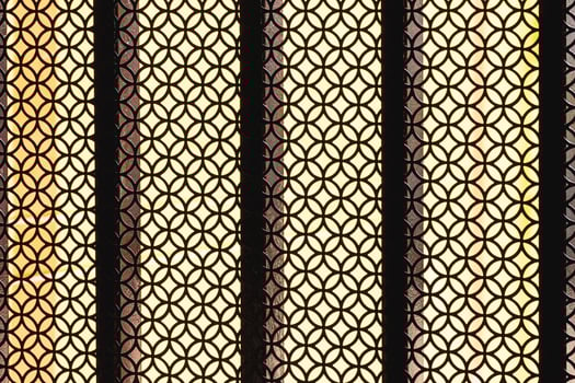 Abstract pattern background of expanded metal grating wall decoration of vintage house in industrial loft style photo