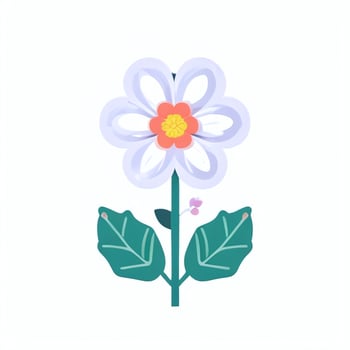 AI generated Flower Icon Clip Art Avatar Sticker Decoration Simple Background photo