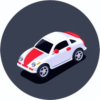 AI generated Toy Car Avatar Icon Clip Art Sticker Decoration Simple Background photo