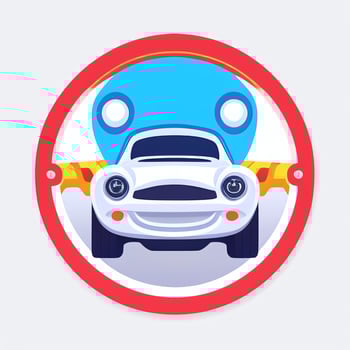 AI generated Toy Car Avatar Icon Clip Art Sticker Decoration Simple Background photo