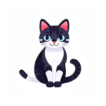 AI generated Cute Cat Avatar Icon Clip Art Sticker Decoration Simple Background photo