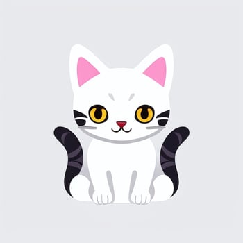 AI generated Cute Cat Avatar Icon Clip Art Sticker Decoration Simple Background photo