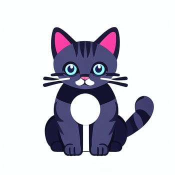AI generated Cute Cat Avatar Icon Clip Art Sticker Decoration Simple Background photo