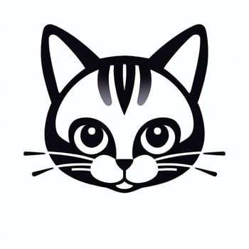 AI generated Cute Cat Avatar Icon Clip Art Sticker Decoration Simple Background photo