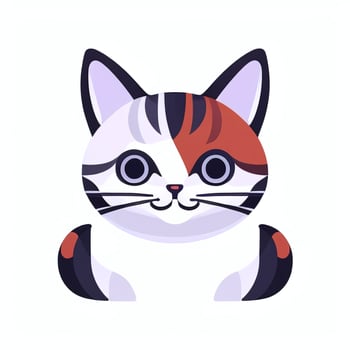 AI generated Cute Cat Avatar Icon Clip Art Sticker Decoration Simple Background photo