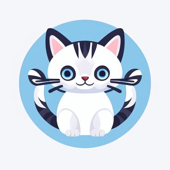 AI generated Cute Cat Avatar Icon Clip Art Sticker Decoration Simple Background photo