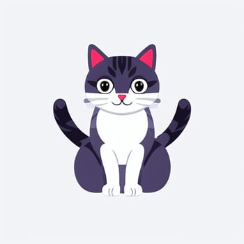 AI generated Cute Cat Avatar Icon Clip Art Sticker Decoration Simple Background photo