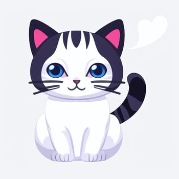 AI generated Cute Cat Avatar Icon Clip Art Sticker Decoration Simple Background photo