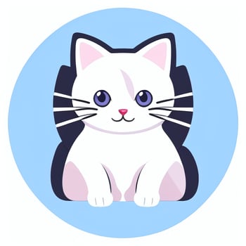 AI generated Cute Cat Avatar Icon Clip Art Sticker Decoration Simple Background photo