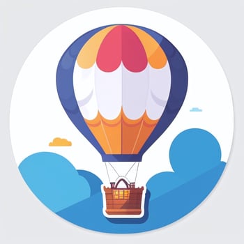 AI generated Hot Air Balloon Avatar Icon Clip Art Sticker Decoration Simple Background photo