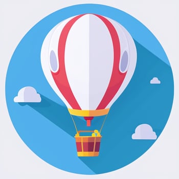 AI generated Hot Air Balloon Avatar Icon Clip Art Sticker Decoration Simple Background photo