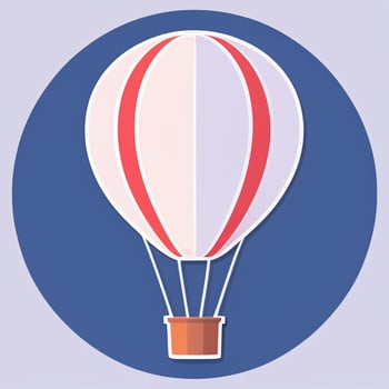 AI generated Hot Air Balloon Avatar Icon Clip Art Sticker Decoration Simple Background photo