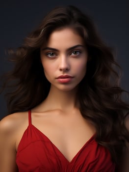 AI generated Portrait of a Beautiful Super Model in a Stylish Trendy Fashion Bodycon Dress. photo