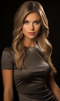 AI generated Portrait of a Beautiful Super Model in a Stylish Trendy Fashion Bodycon Dress. Ai Generated photo