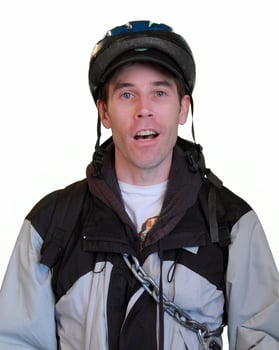Happy Bicyclist in His Thirties photo