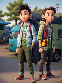 Boy character 3d illustration ai generative photo