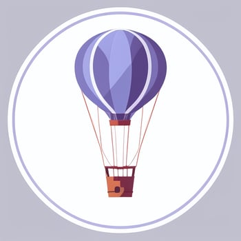 AI generated Hot Air Balloon Avatar Icon Clip Art Sticker Decoration Simple Background photo