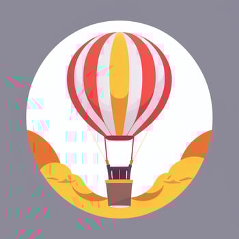 AI generated Hot Air Balloon Avatar Icon Clip Art Sticker Decoration Simple Background photo