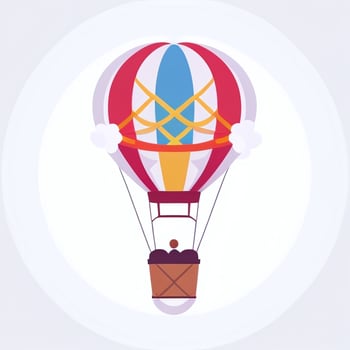 AI generated Hot Air Balloon Avatar Icon Clip Art Sticker Decoration Simple Background photo
