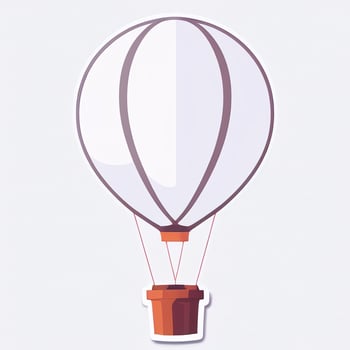AI generated Hot Air Balloon Avatar Icon Clip Art Sticker Decoration Simple Background photo