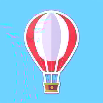 AI generated Hot Air Balloon Avatar Icon Clip Art Sticker Decoration Simple Background photo