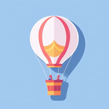 AI generated Hot Air Balloon Avatar Icon Clip Art Sticker Decoration Simple Background photo