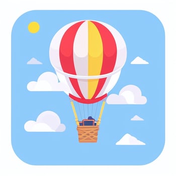 AI generated Hot Air Balloon Avatar Icon Clip Art Sticker Decoration Simple Background photo