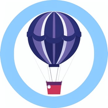 AI generated Hot Air Balloon Avatar Icon Clip Art Sticker Decoration Simple Background photo