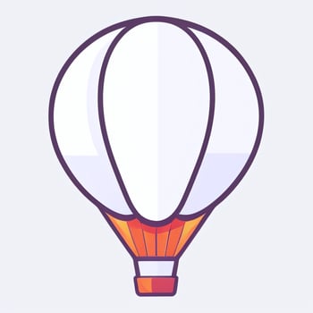 AI generated Hot Air Balloon Avatar Icon Clip Art Sticker Decoration Simple Background photo