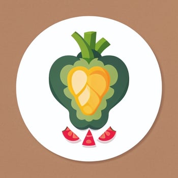 AI generated Various Weird Vegetable Avatar Icon Clip Art Sticker Decoration Simple Background photo