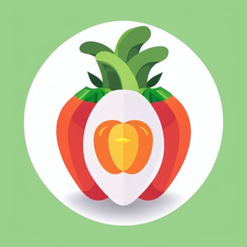 AI generated Various Weird Vegetable Avatar Icon Clip Art Sticker Decoration Simple Background photo