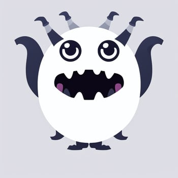 AI generated Cute Monster Portrait Avatar Clip Art Gamer Icon Sticker Decoration Simple Background photo