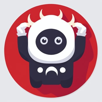 AI generated Cute Monster Portrait Avatar Clip Art Gamer Icon Sticker Decoration Simple Background photo