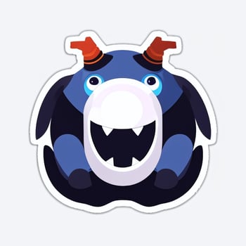 AI generated Cute Monster Portrait Avatar Clip Art Gamer Icon Sticker Decoration Simple Background photo