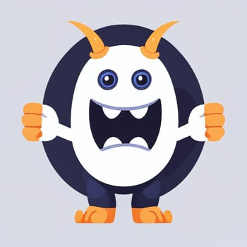 AI generated Cute Monster Portrait Avatar Clip Art Gamer Icon Sticker Decoration Simple Background photo