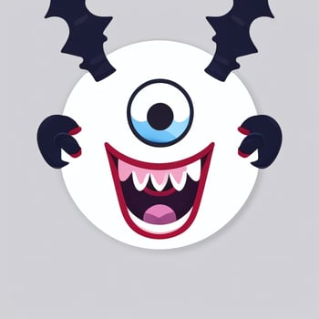 AI generated Cute Monster Portrait Avatar Clip Art Gamer Icon Sticker Decoration Simple Background photo