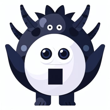 AI generated Cute Monster Portrait Avatar Clip Art Gamer Icon Sticker Decoration Simple Background photo