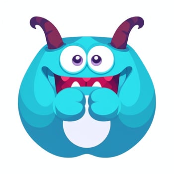 AI generated Cute Monster Portrait Avatar Clip Art Gamer Icon Sticker Decoration Simple Background photo