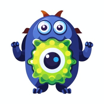 AI generated Cute Monster Portrait Avatar Clip Art Gamer Icon Sticker Decoration Simple Background photo